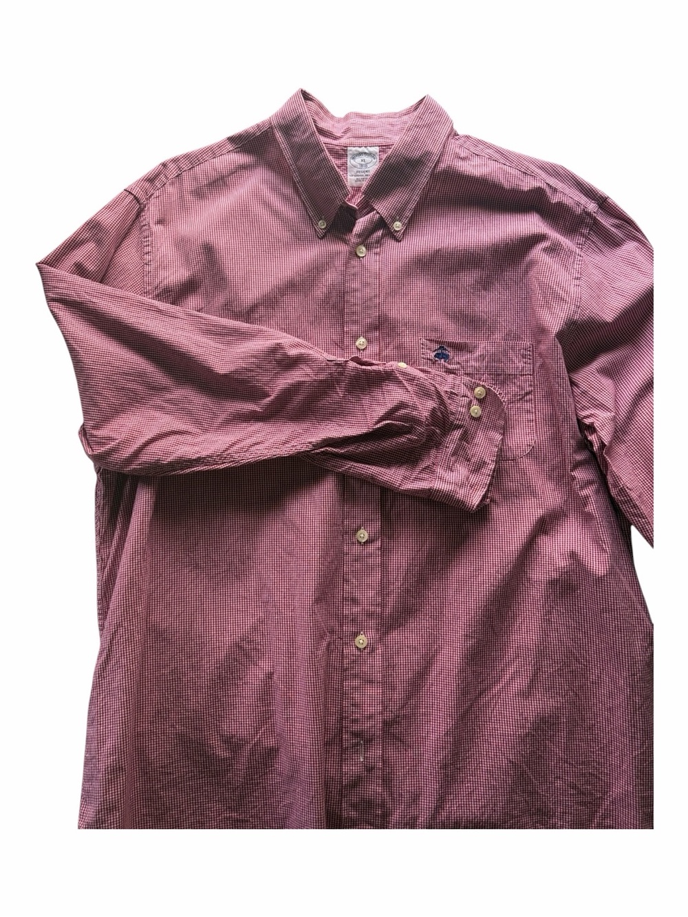 Brooks Brothers Men’s Micro Check Button Down Shirt Size XL 100% Cotton